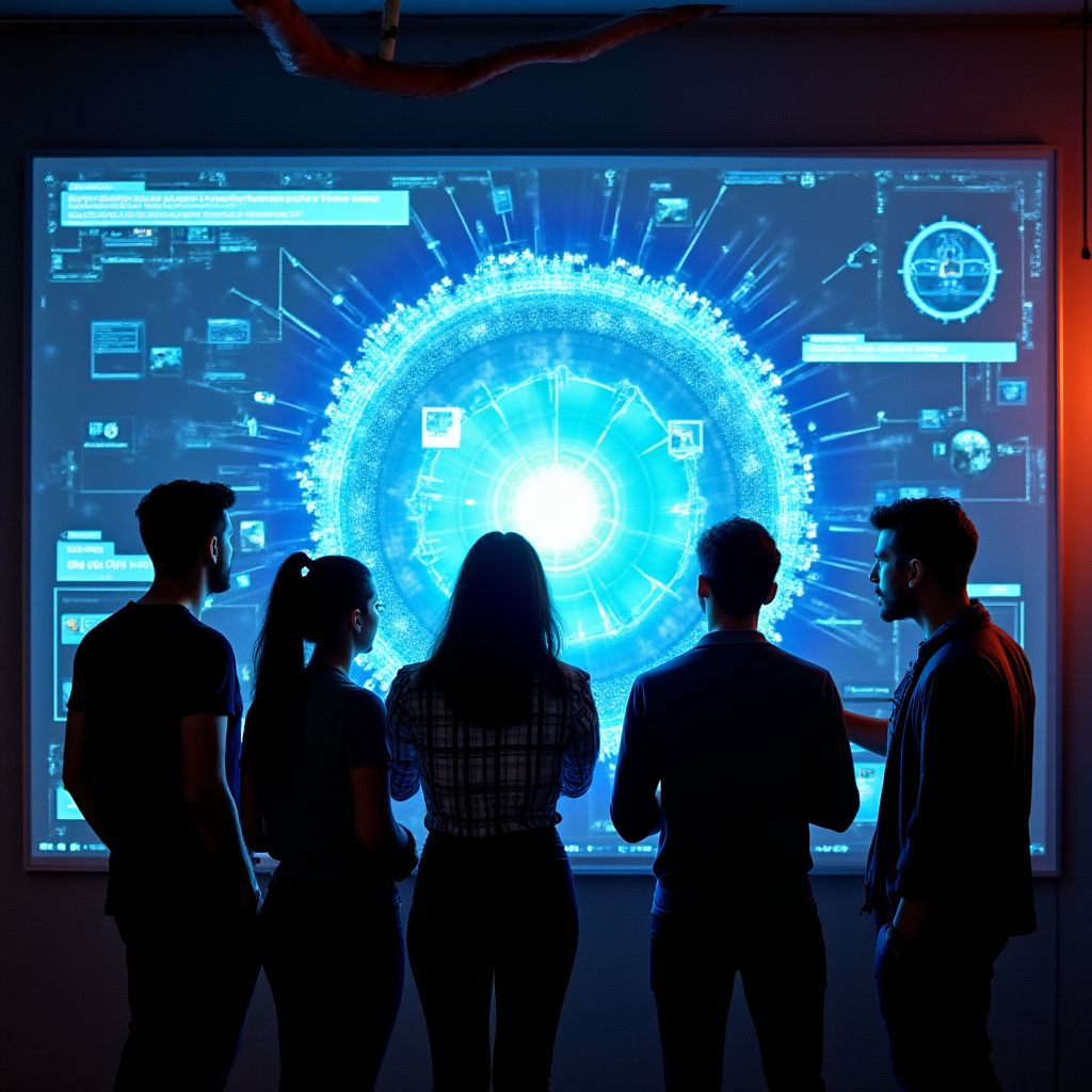 Equipo colaborando en un hub tecnológico en Argentina